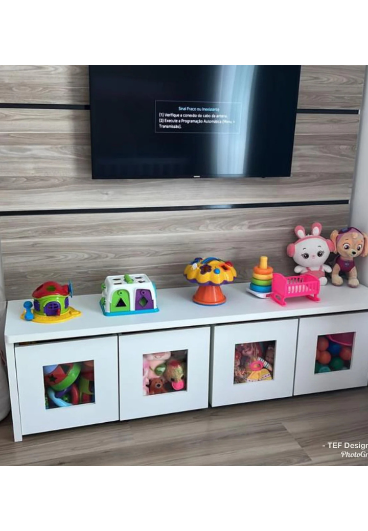 Organizador/Mesa com Caixas de Brinquedos