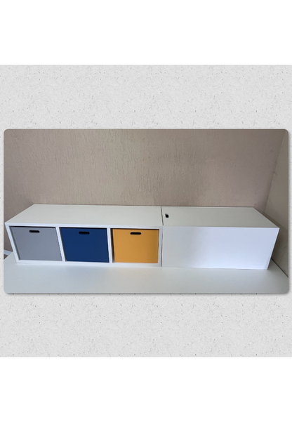 Banco/Sofá Organizador com Caixas e Baú de Brinquedos