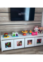 Organizador/Mesa com Caixas de Brinquedos